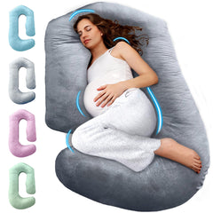 Pillani 57-inch full-body pillow showing complete support for belly and back