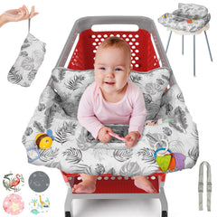 PILLANI shopping cart cover in use protecting baby and parent from germs during shopping