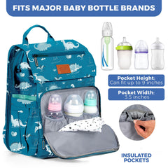 Pillani diaper backpack made of waterproof Oxford fabric keeps contents dry.
