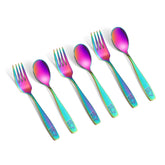 Pimoys rainbow toddler utensils forks with colorful design for easy self-feeding