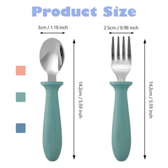 Pimoys colorful-set-display shows three colors to attract toddlers during meals.