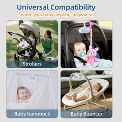 Pinkart Rechargeable Stroller Rocker with secure brackets for stroller attachment.