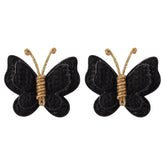 Pinkoriart 2 Pcs butterfly hair clip black close-up highlights lightweight comfort.