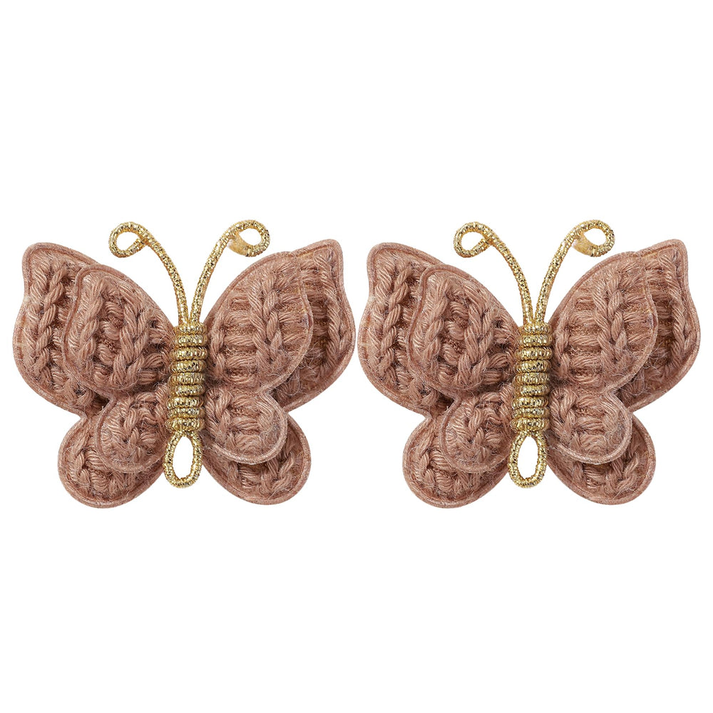 Pinkoriart butterfly hair clip Coffee, gentle grip for fine hair on sensitive scalps.