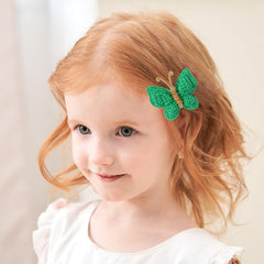 Pinkoriart butterfly hair clip green showcases vivid butterfly design for stylish outfits
