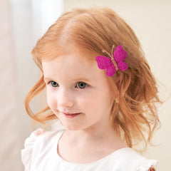 pinkoriart butterfly hair clip side view showcases lightweight comfort.