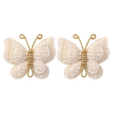 Pinkoriart two-piece butterfly hair clips beige for gentle daily wear