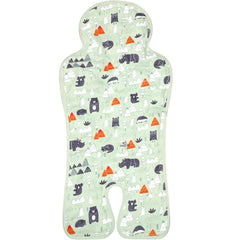 Pinkunn gel car seat cooling pad forest green on stroller provides cooling comfort.