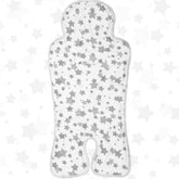 Pinkunn Gel Car Seat Cooling Pad in gray star cools babies on hot days.
