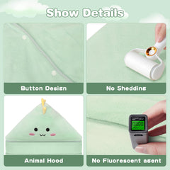 PINNORY towel with secure snaps keeps kids snug after baths.