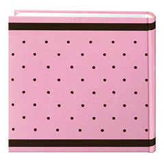 Pioneer Baby Dot fabric interior page pocket holds 4x6 photos neatly for easy viewing.