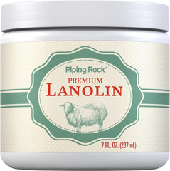 Piping Rock Lanolin Nipple Cream jar closeup showing creamy soothing moisture