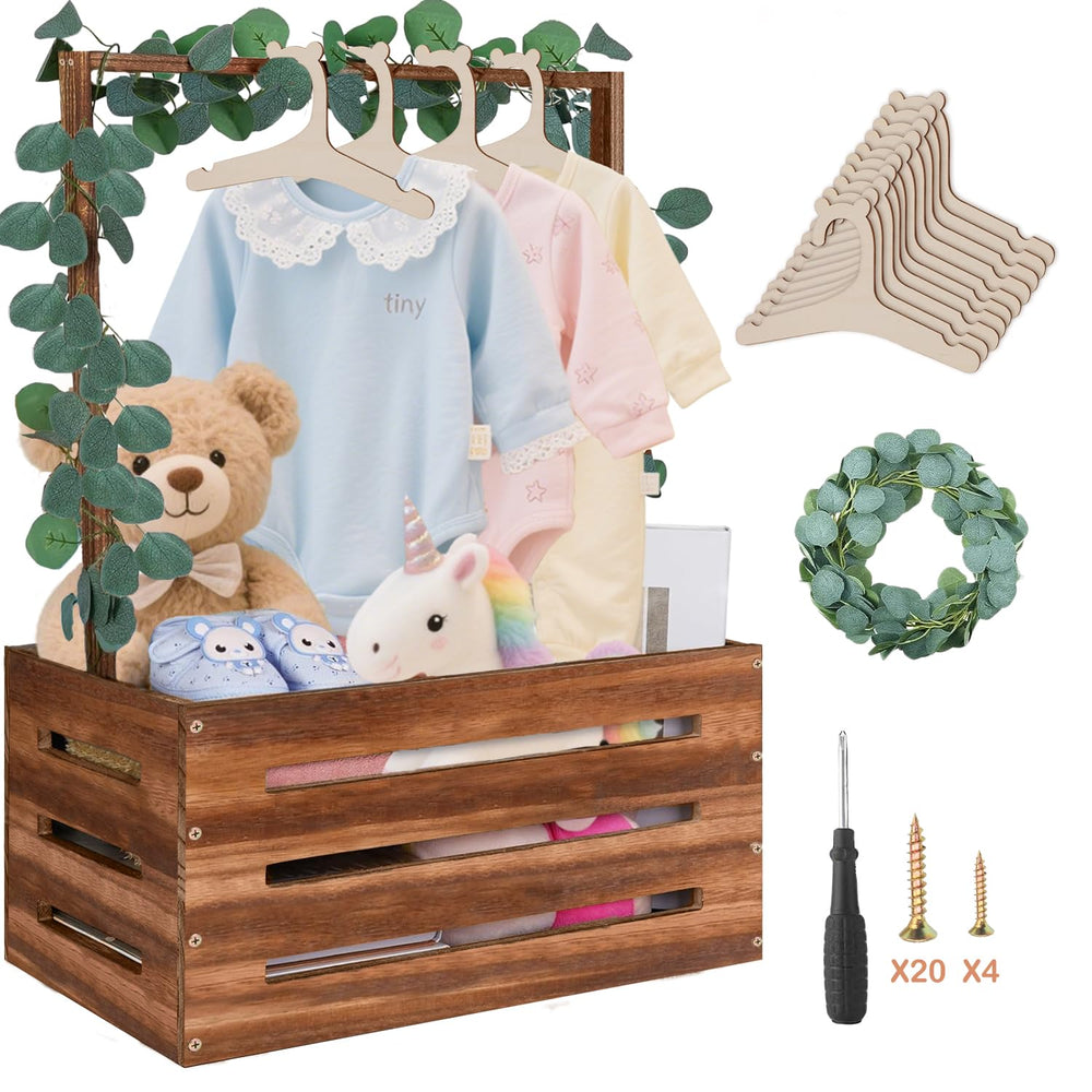 PIPIONE wooden baby shower crate—sturdy nursery display option