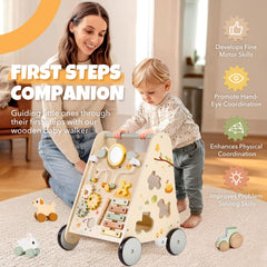 Pithfor walker features xylophone and gears for motor skills practice