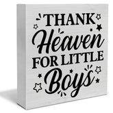 PIXCEOS baby boy nursery box sign 5x5 displays rustic farmhouse charm for nursery decor.