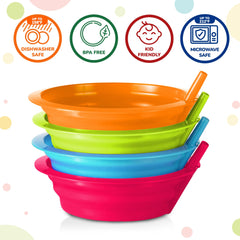 PLASKIDY colorful bowls in six colors brighten mealtimes for kids.
