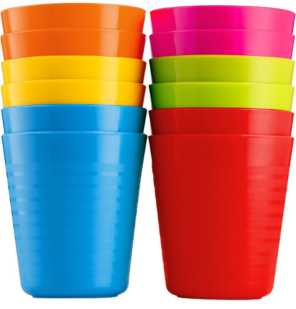 PLASKIDY kids cups colorful set, side view, ideal for everyday toddler hydration.
