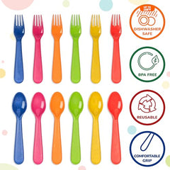 PLASKIDY kids forks colorful 6-pack for safe poking into food
