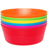 PLASKIDY plastic toddler bowls 10oz six-pack in bright colors for kids meals