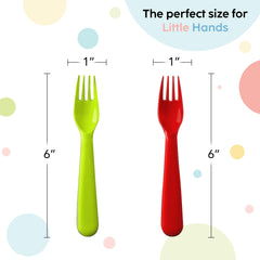 Plaskidy plastic toddler forks dishwasher-safe design simplifies cleanup after meals.