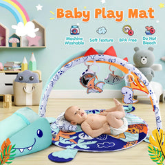 PLAY 4-in-1 Dinosaur Mirror Egg image helps baby see reflections safely.