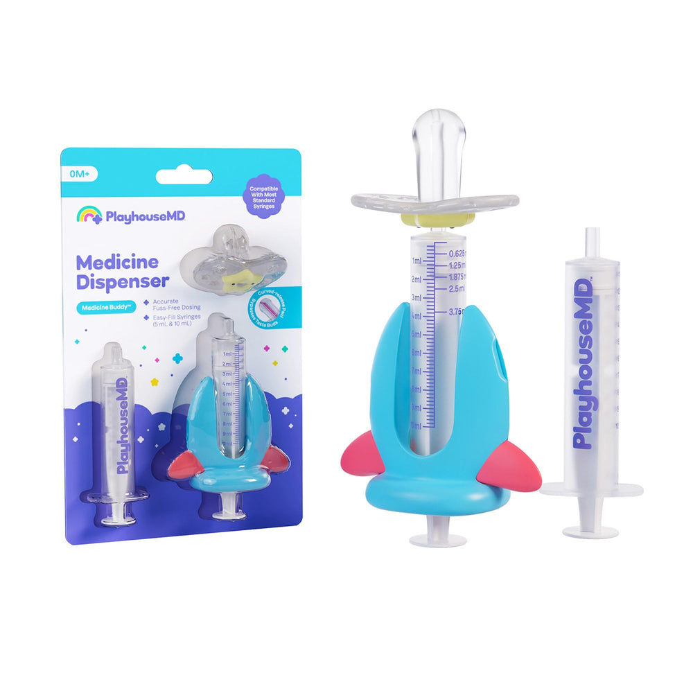 Playhouse MD Medicine Dispenser Rocket closeup highlighting precise dosing for babies