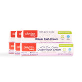 Playtex Baby diaper rash cream tube front view showing 40% zinc oxide for gentle protection.