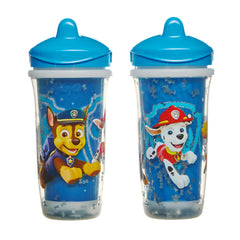 Playtex Baby Sipsters Paw Patrol glitter Marshall side view highlights leak-proof valve for mess-free meals
