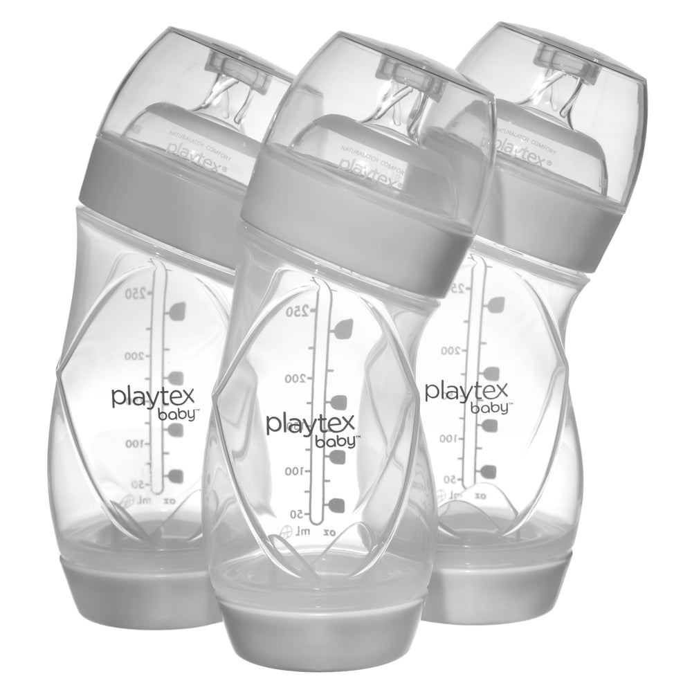 Playtex Baby VentAire angled bottle showing ergonomic design for semi-upright feeding