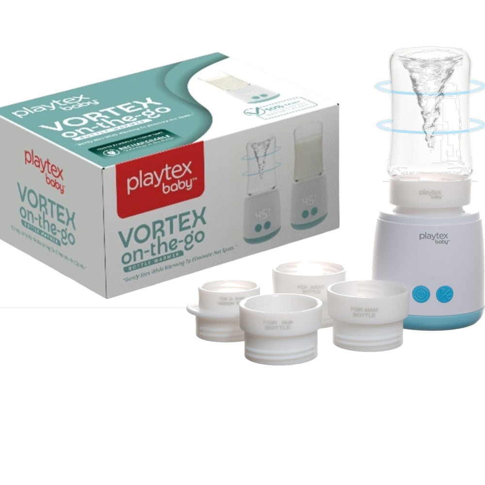 Playtex Baby Vortex Bottle Warmer compact travel design for quick on-the-go warming.