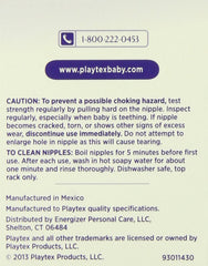 Playtex nipple variety kit layout image displays four nipple shapes for baby's latch preference.