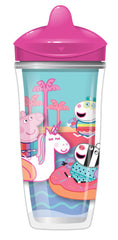 Playtex Sipsters Stage 3 Peppa Pig cup double-wall insulation keeps drinks cooler longer.