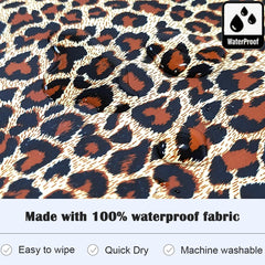 Plie brown leopard travel-friendly folded bib ready for diaper bag