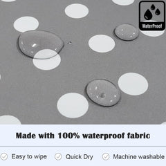 Plie bib gray dot with Velcro neck closure offers easy-on, easy-off