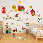 PLIGREAT farm animals wall stickers featuring cow and pig for playful bedroom decor.