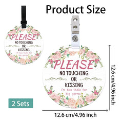 PLIGREAT flower-pattern sign on strollers with clip helps reduce unsolicited touching outdoors.