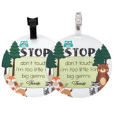 PLIGREAT 2-pack please don't touch baby sign with hanging strap—clear safety reminder for strollers
