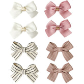 PLINUBLA 8pcs baby girl bows with secure alligator clip for easy daily wear.