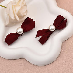 Pliwcas kawaii red ribbon clip for women pairs with outfits