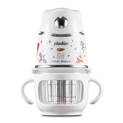 Plodon baby food maker front view in space silver for quick purees.