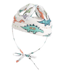 PLOVZ baby helmet white astronaut closeup with soft cotton for comfort.