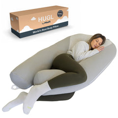 Plufl Hugl cooling memory-foam pillow close-up showing cooling support