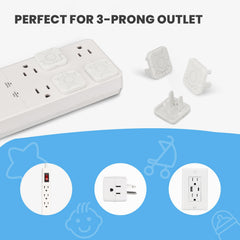 PLUGTUL white opaque outlet covers blend with décor for discreet safety