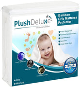 PlushDeluxe mini crib mattress protector top soft quilted surface for baby comfort