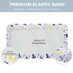 Plushii snug-fit crib sheet with elastic edge keeps standard mattresses secure.