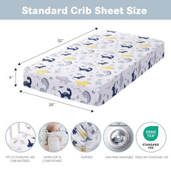 Plushii crib sheet stars navy design brightens the nursery and resists fading.