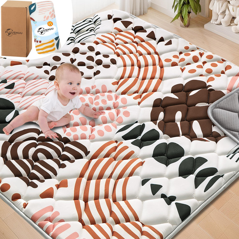 PLUUSHUU baby play mat 2cm-thick cushion supports safe tummy time.