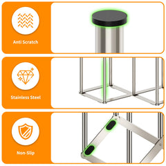 PLUVON stainless-steel-drying-rack durable and rust-resistant for easy cleaning.