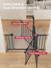 PLZOIT baby gate auto-close feature helps keep spaces secure with minimal effort.