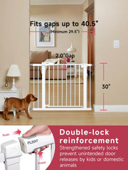 PLZOIT gate extensions show adjustable width to fit openings from 29.5 to 40.5 inches.